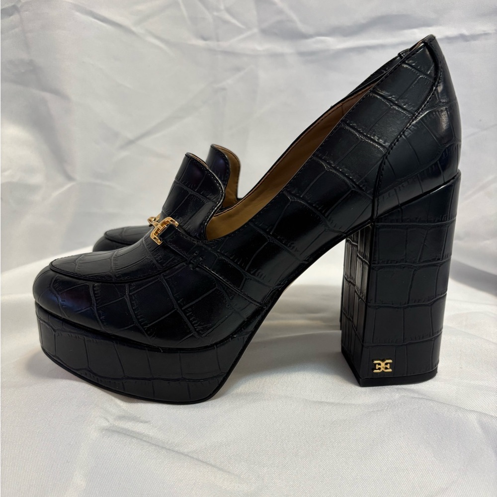 Sam Edelman Black Aretha Platform Loafer Pumps Boho Chic Women’s Size 7 - Picture 4 of 14